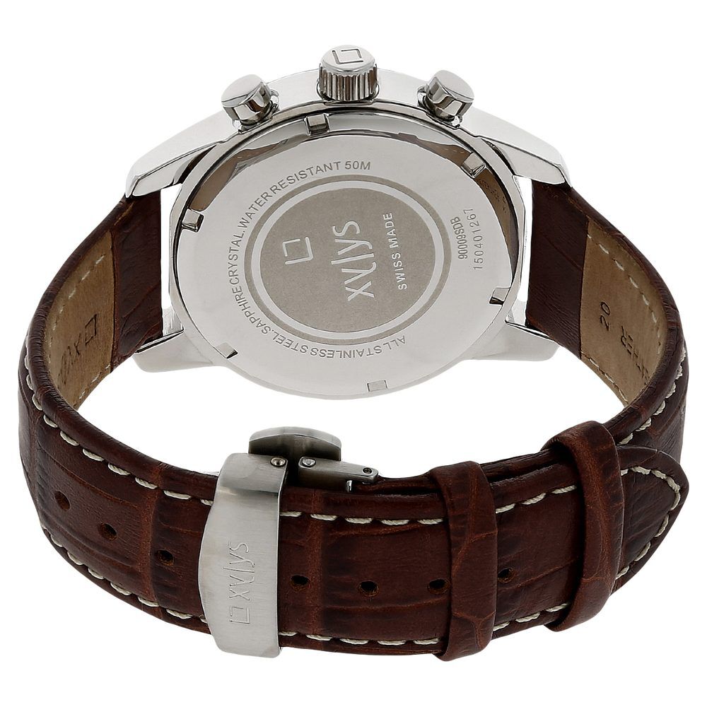 Buy Online Xylys Swiss Chronograph Red Leather Strap and White