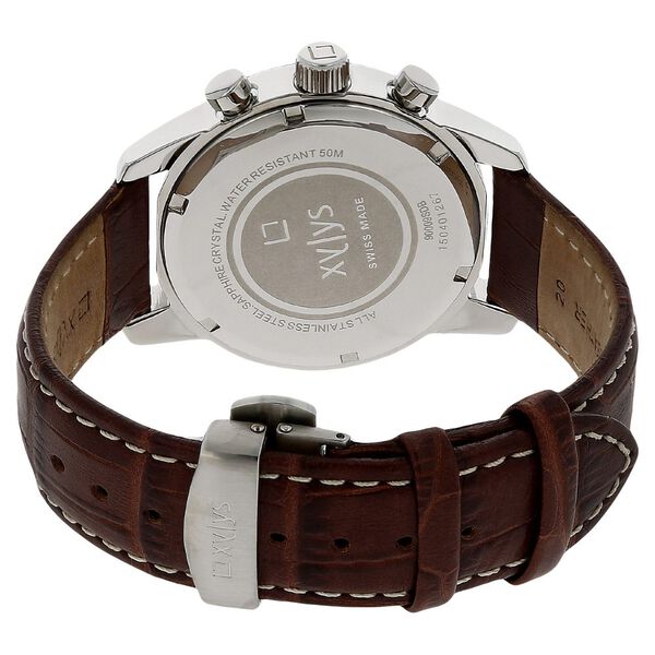 Xylys Swiss Chronograph Red Leather Strap and White Dial Watch For Men - image number 3
