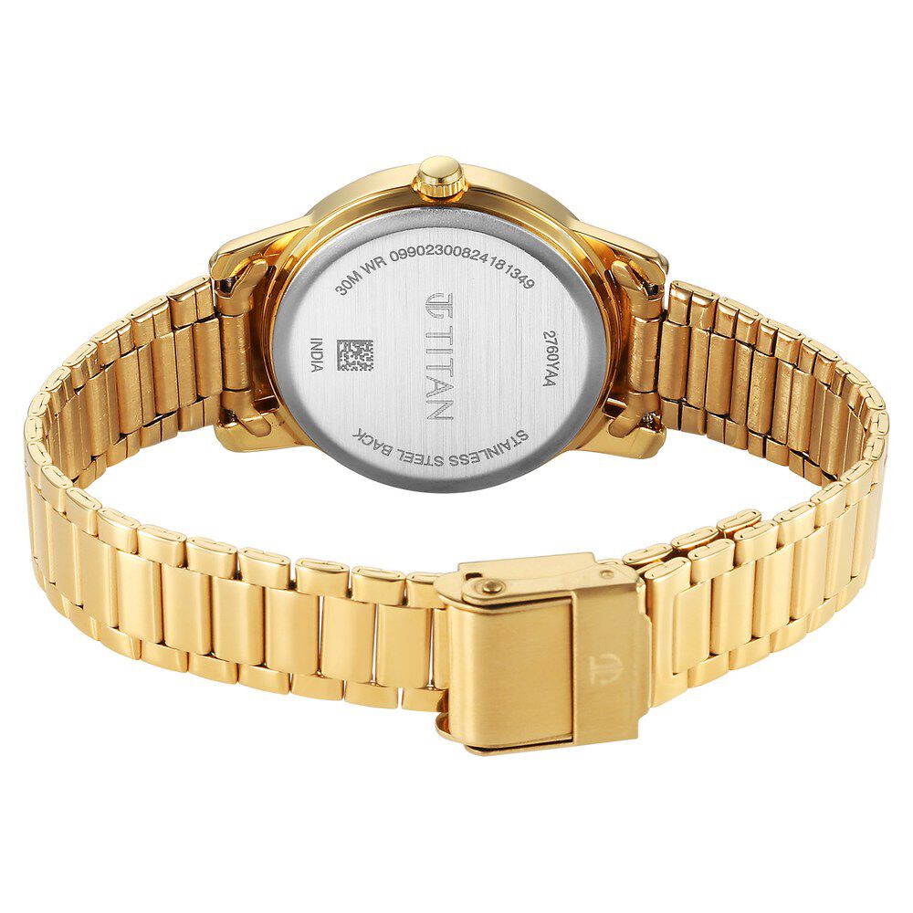 Buy Online Titan Karishma Quartz Analog Silver Dial Golden Stainless Steel Strap Watch For Women 2760ym01 Titan