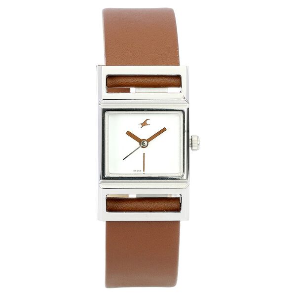 Fastrack Quartz Analog White Dial Leather Strap Watch for Girls - image number 0