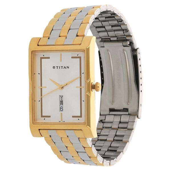 Titan Quartz Analog with Day and Date Silver Dial Stainless Steel Strap Watch for Men - image number 1