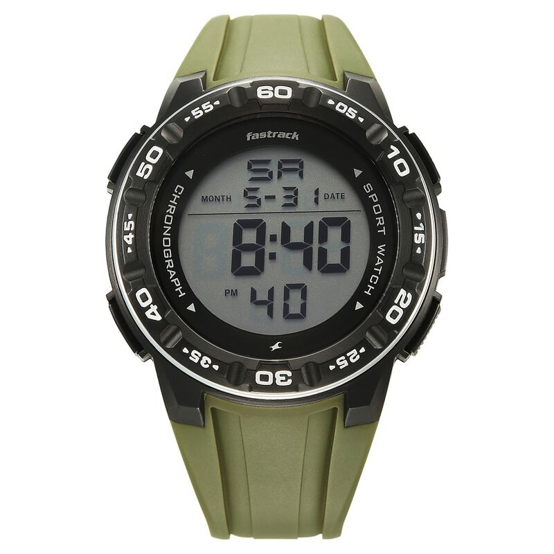 Fastrack StreetStyle Digital Dial Green Polyether Strap Watch For Unisex