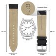 22 mm Black Genuine Leather Strap for Men - image number 1