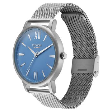 Sonata Poze Quartz Analog Blue Dial Mesh Strap Watch for Men