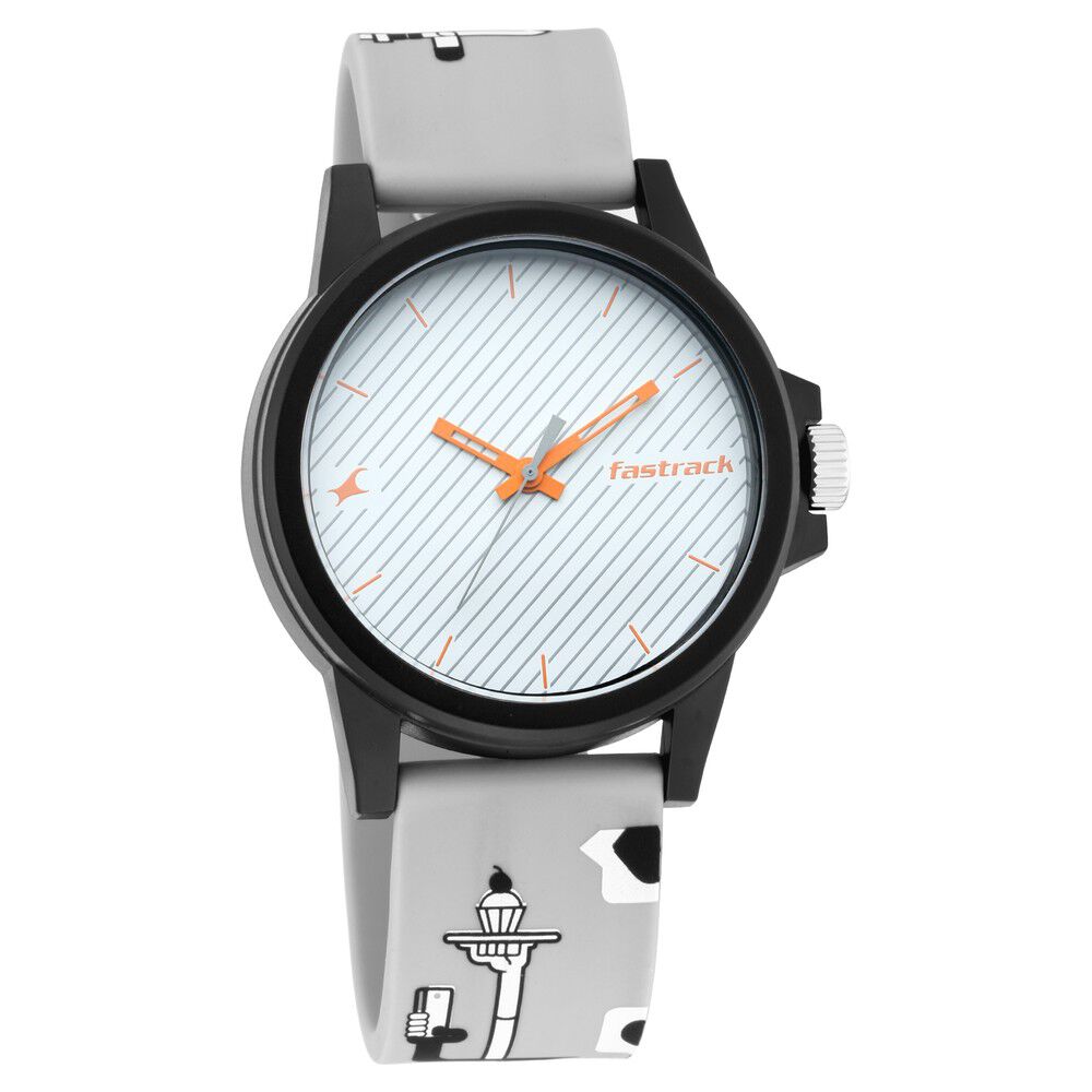 Fastrack Hashtag Quartz Analog Multicoloured Dial Silicone Strap Unisex Watch
