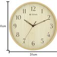Titan Contemporary Wall Clock Quartz Analog Light Brown Dial - Size 31 cm x 31 cm (Medium) - image number 5