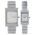 Titan Quartz Analog with Day and Date White Dial Stainless Steel Strap Watch for Couple - image number 0