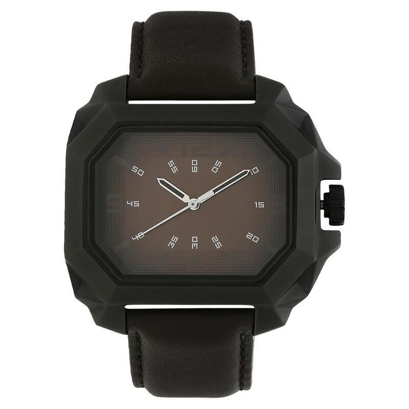 Fastrack Quartz Analog Bicolour Dial Leather Strap Watch for Guys