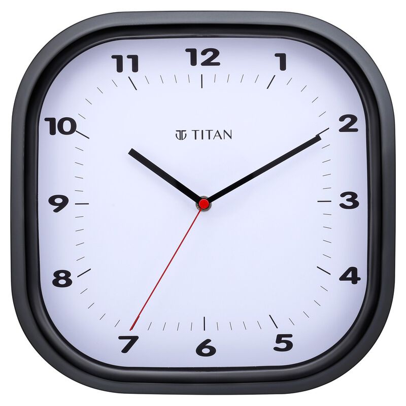 Titan Contemporary Black Wall Clock with Silent Sweep Technology - 30.8 cm x 30.8 cm (Medium) - image number 0
