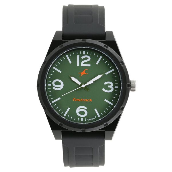 Fastrack Trendies Quartz Analog Green Dial Silicone Strap Watch for Guys - image number 0