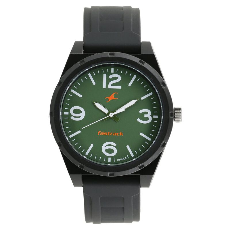 Fastrack Trendies Quartz Analog Green Dial Silicone Strap Watch for Guys