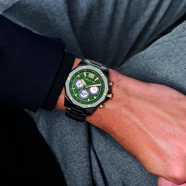 Cerruti 1881 Green Dial Stainless Steel Strap Watch for Men - image number 6