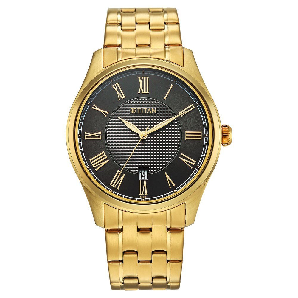 Titan Neo Roman Analog with Green Dial Carnation Gold Stainless Steel Strap Watch for Men-picture-21