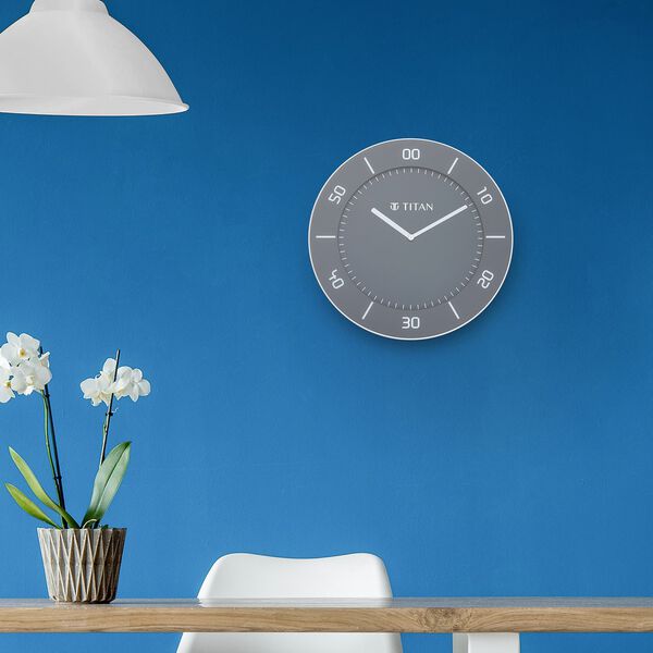 Titan Grey Slim Wall Clock - 30 cm x 30 cm (Medium) - image number 1