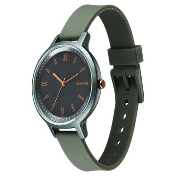 Sonata Splash Quartz Analog Grey Dial Plastic Strap Watch for Women