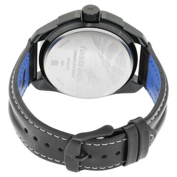 Fastrack Hitlist Quartz Analog Black Dial Leather Strap Watch for Guys