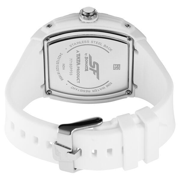 SF Maiden Voyage Sport Watch - White dial & Strap -Tonneau Shaped Case with Multifunction movement - image number 4