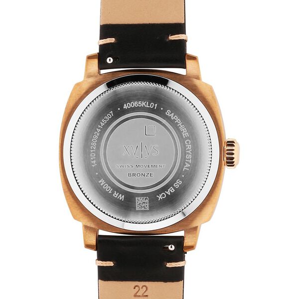 Xylys Quartz Analog Black Dial Black Leather Strap Watch For Men - image number 4