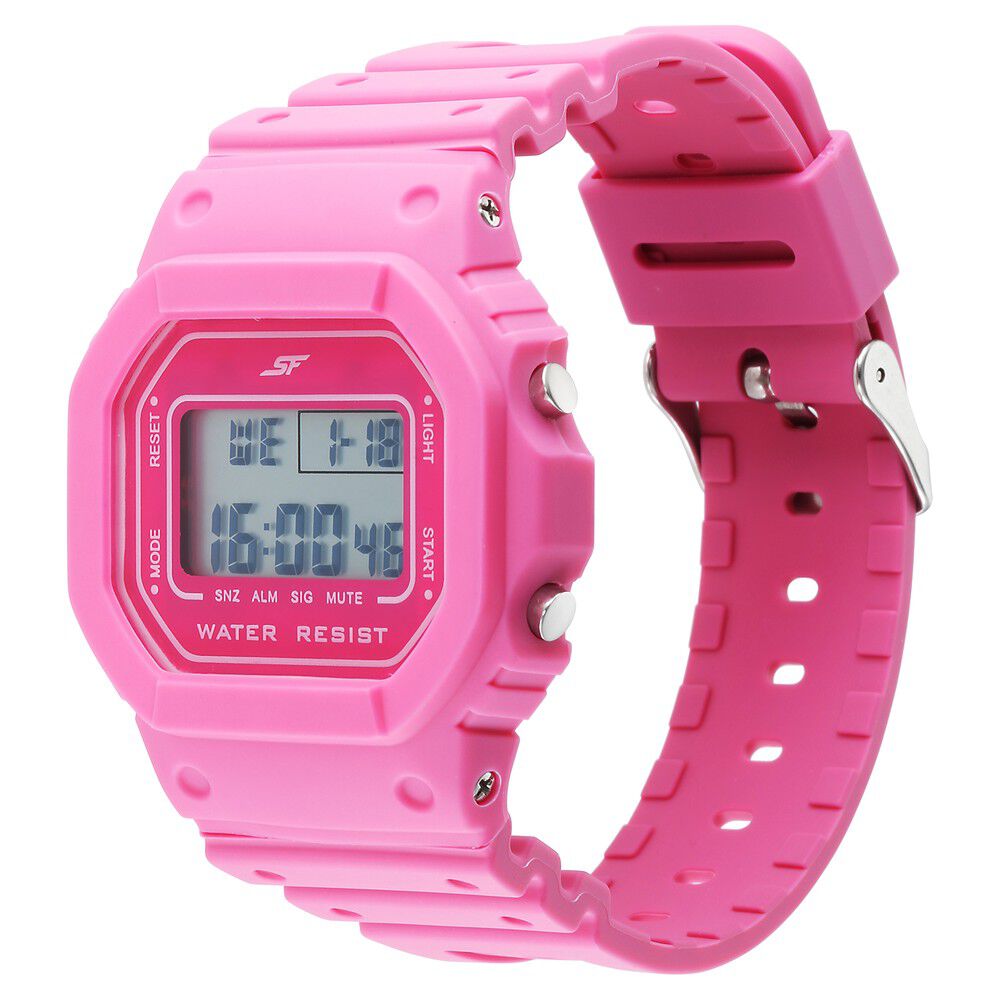 Buy Online SF Hexa Digital Dial Women Watch With Polyurethane Strap 77122pp04 Titan