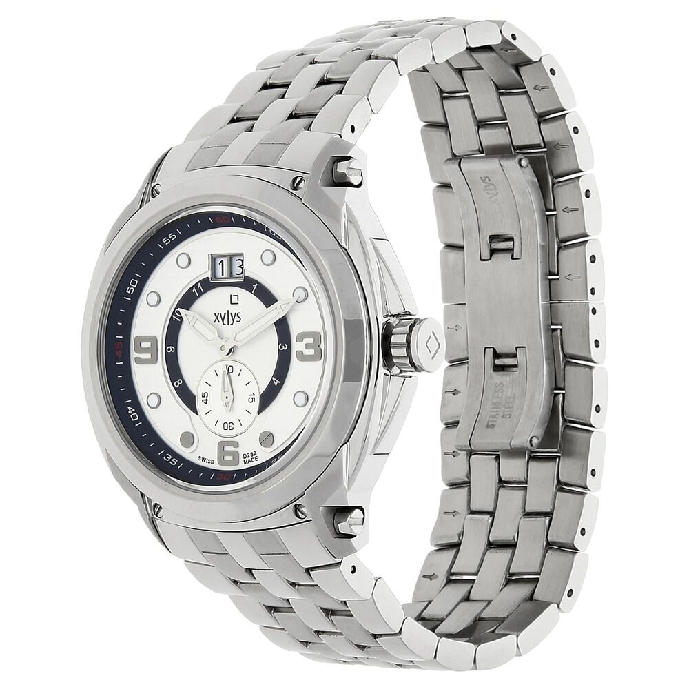 Buy Online Xylys Swiss Analog White Dial And Stainless Steel Strap