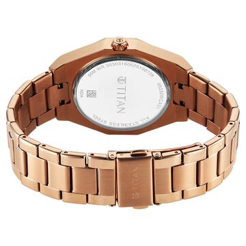 Titan Glamour Quartz Analog with Date Mother Of Pearl Dial Rose Gold Stainless Steel Strap Watch For Women