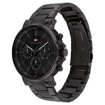 Tommy Hilfiger Multifunction Black Stainless Steel Strap for Men