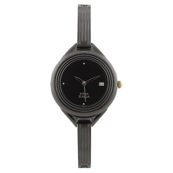 Titan Quartz Analog with Date Black Dial Metal Strap Watch for Women - image number 0