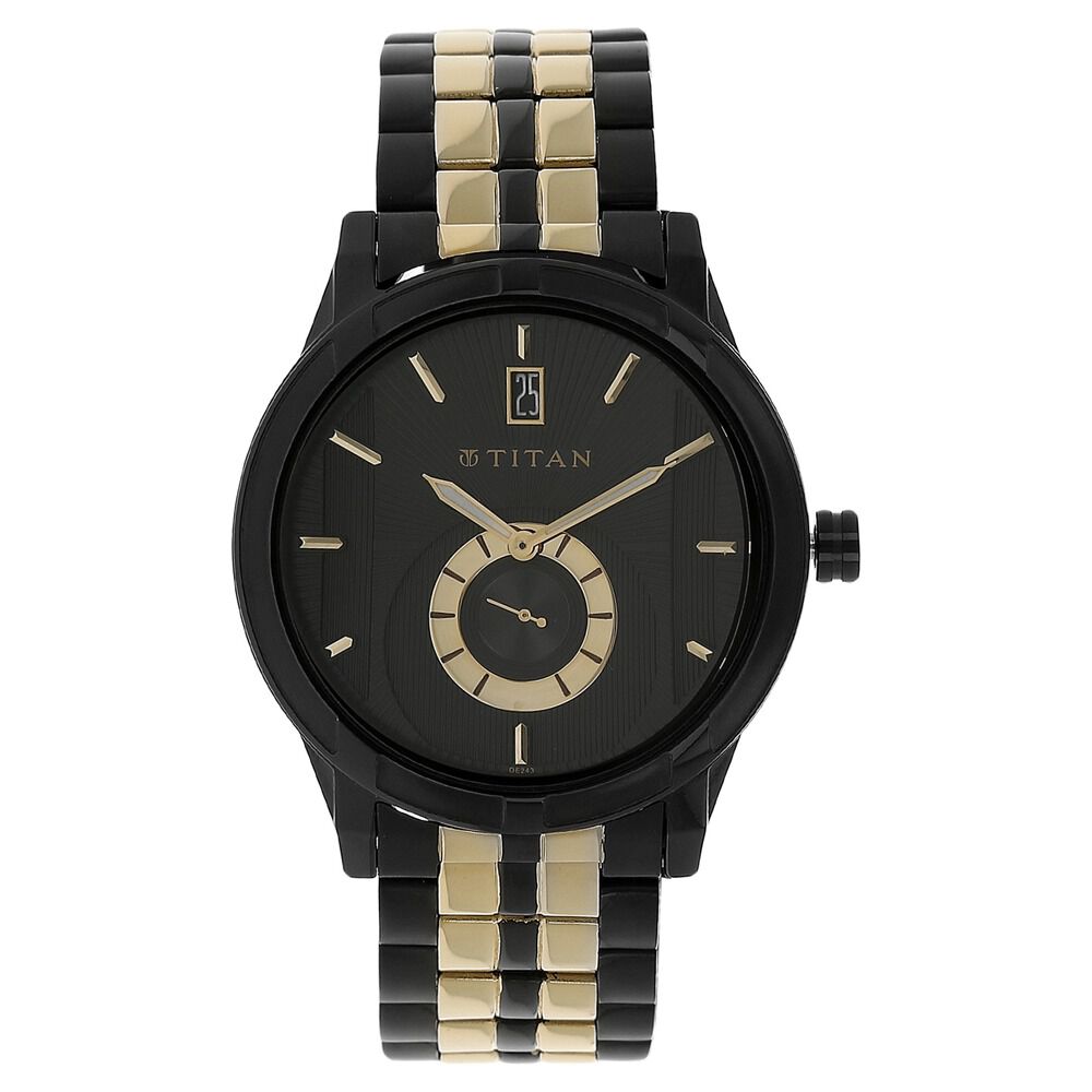 Titan watch black colour price clearance