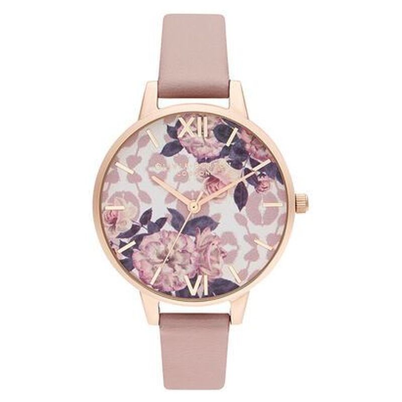 Olivia Burton Quartz Analog White Dial Leather Strap Watch for Women
