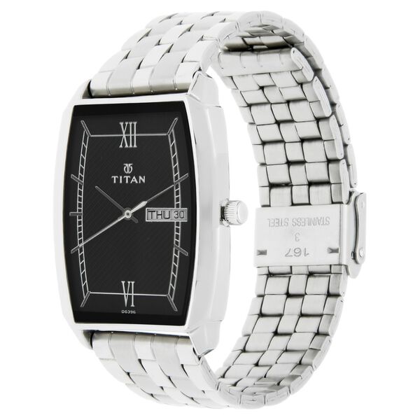 Titan Karishma Black Dial Analog with Day and Date Quartz Stainless Steel Strap Watch for Men - image number 1