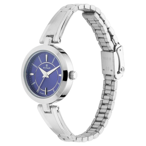 Titan Quartz Analog Blue Dial Metal Strap Watch for Women - image number 2