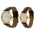 Titan Quartz Analog with Date Silver Dial Leather Strap Watch for Couple - image number 1