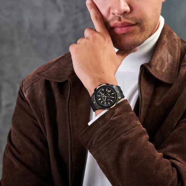 Cerruti 1881 Black Dial Silicone Strap Watch for Men - image number 6