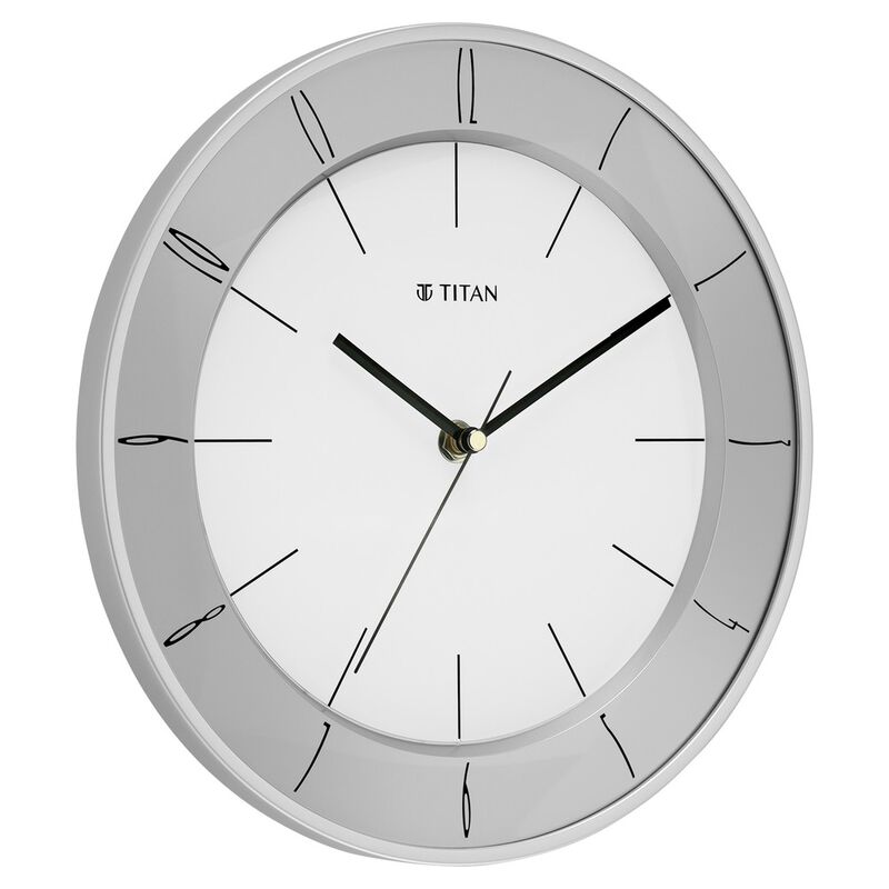 Buy Online Titan Contemporary Wall Clock White Dial Color Silent Sweep