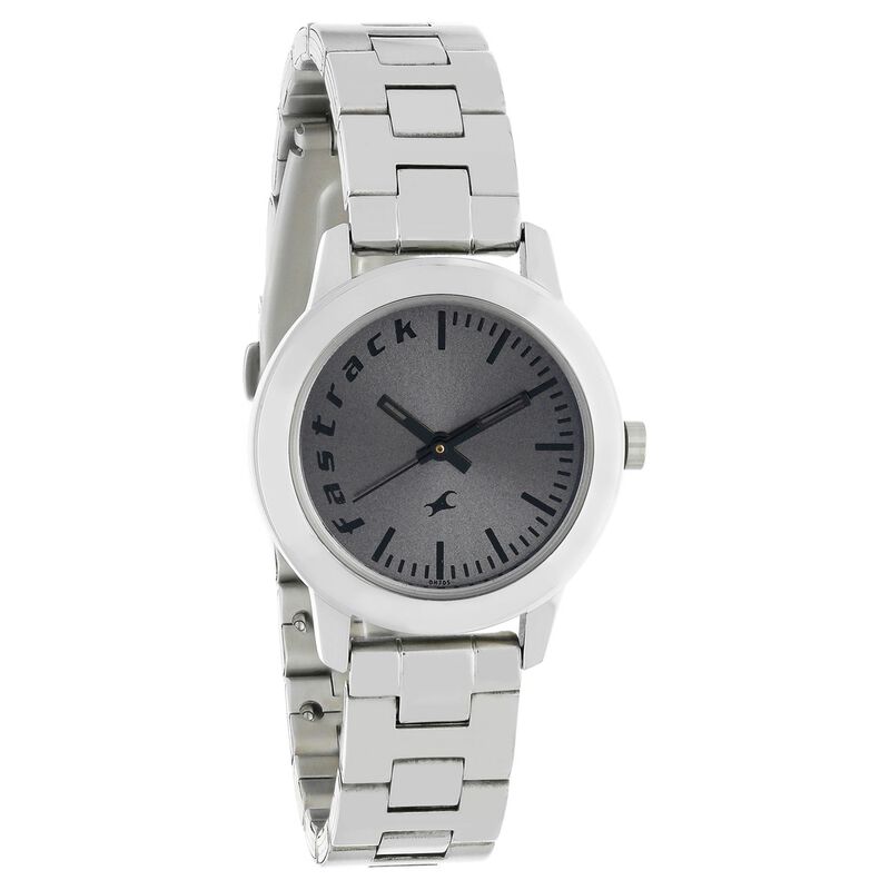 Fastrack Fundamentals Quartz Analog Grey Dial Stainless Steel Strap Watch for Girls - image number 1
