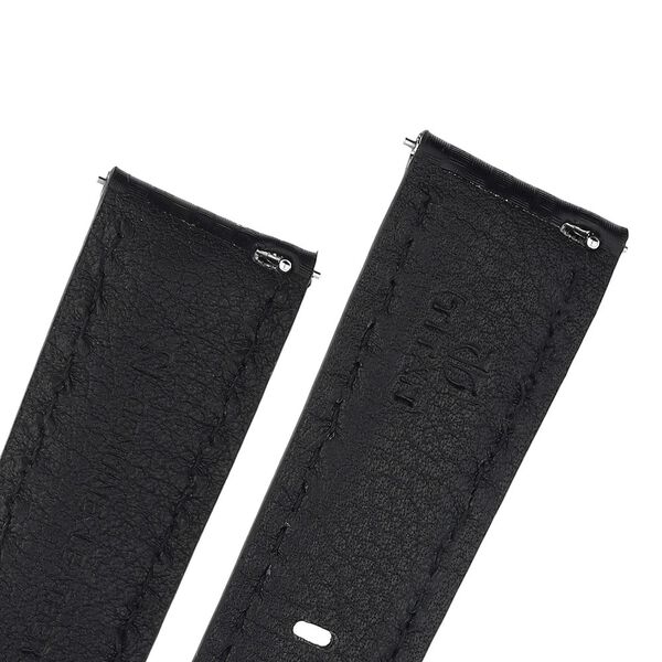 22 mm Black Genuine Leather Straps for Men - image number 4