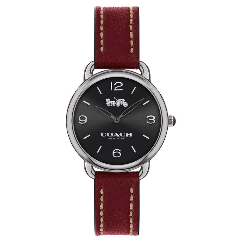Coach Quartz Analog Black Dial Leather Strap Watch for Women