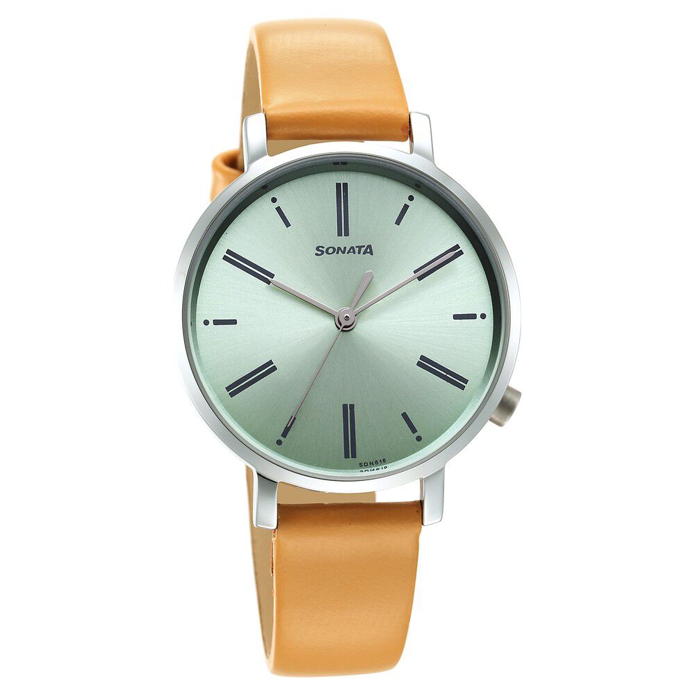 Sonata leather hotsell watches for ladies