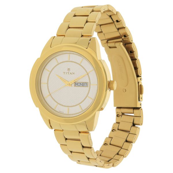 Titan Quartz Analog with Day and Date White Dial Stainless Steel Strap Watch for Men - image number 1