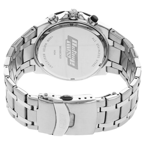 Titan Quartz Chronograph Black Dial Stainless Steel Strap Watch for Men - image number 3