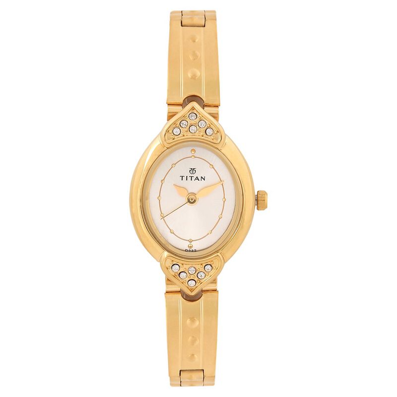 Titan Quartz Analog Silver Dial Stainless Steel Strap Watch for Women
