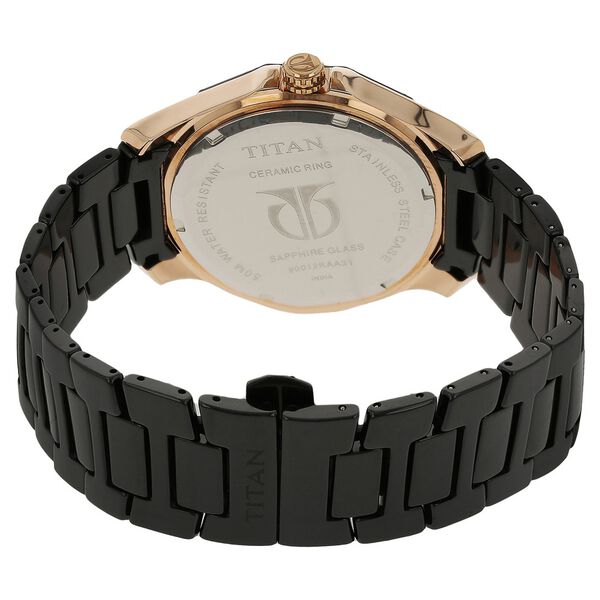 Titan Analog Black Dial Quartz Ceramic Strap watch for Men - image number 3