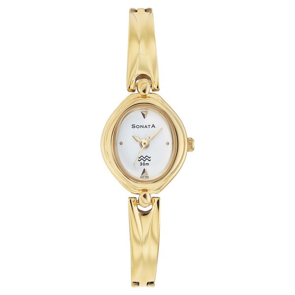 Sonata Quartz Analog White Dial Stainless Steel Strap Watch for Women - image number 0