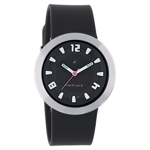 Fastrack Quartz Analog Black Dial Plastic Strap Watch for Girls - image number 0