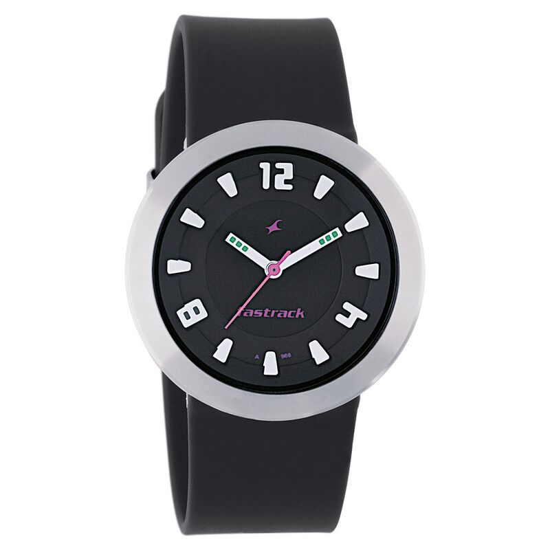Fastrack Quartz Analog Black Dial Plastic Strap Watch for Girls
