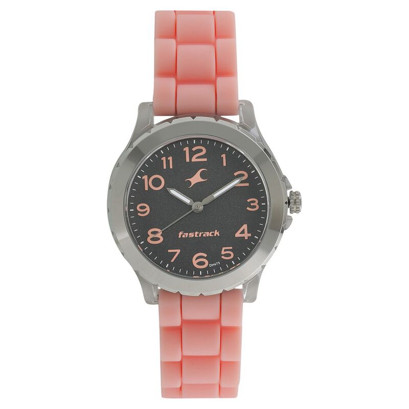 Fastrack Trendies Quartz Analog Black Dial Silicone Strap Watch for Girls