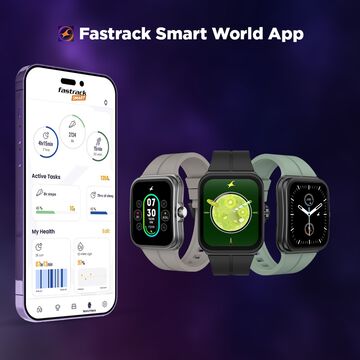 Fastrack VOX Neo Smartwatch 4.8CM Ultra Vu Display, Offline Voice Commands, Functional Crown, To-Do List, Games