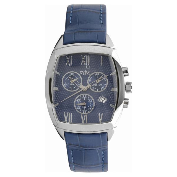 Xylys Swiss Chronograph Grey Leather Strap and Blue Dial Watch For Men - image number 0