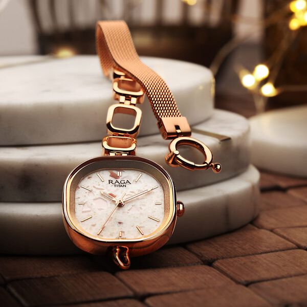 Titan Raga Delight Pink Dial Analog Metal Strap watch for Women - image number 0