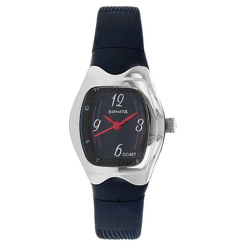 SF Quartz Analog Blue Dial Plastic Strap Watch for Women